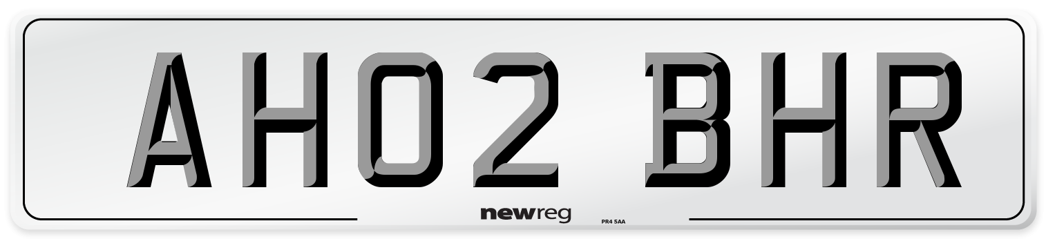 AH02 BHR Number Plate from New Reg